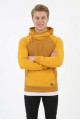 Erkek Üç İplik Şardonlu Kumaş Kapşonlu Kanguru Cepli Alttan Çıkmalı  Günlük Sweatshirt