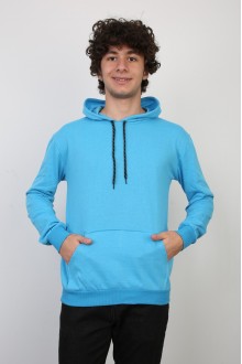 İki İplik Kapşonlu Cepli Sweat