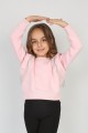 Üç İplik Şardonlu Omuz Detaylı Kız Çocuk Günlük Crop Sweatshirt