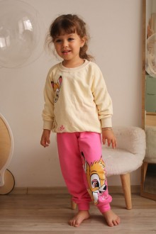 Üç İplik Şardonlu Baskılı Pembe Takım 