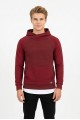 Erkek Üç İplik Şardonlu Kumaş Kapşonlu Kanguru Cepli Alttan Çıkmalı  Günlük Sweatshirt