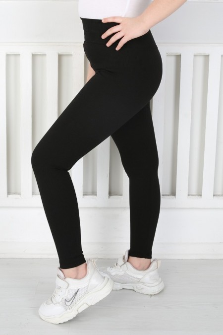 Dar Paça Birinci Kalite Fitilli Kumaş Siyah Tayt