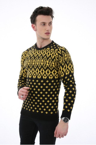 Yıldız Desenli Sarı Kazak