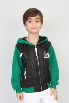 Üç İplik Kapşonlu Fermuarlı İçi Termal Erkek Çocuk Günlük Sweatshirt