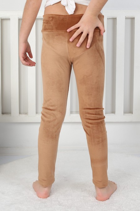 Likralı Kadife Kumaş Arma Detaylı Tayt