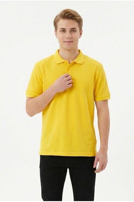 Erkek Basic Polo Yaka Kısa Kollu Slim Fit Pamuklu Örme Tişört
