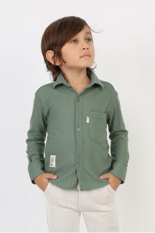 Cepli Waffle Kumaş Gömlek