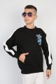 Üç İplik Şardonlu Arka Baskılı Erkek Çocuk Günlük Sweatshirt