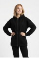 Kadın Fermuarlı Kapüşonlu Cepli Oversize Günlük Sweatshirt
