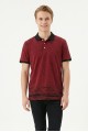 Erkek Martı Desenli Garnili Polo Yaka Kısa Kollu Slim Fit Pamuklu Tişört