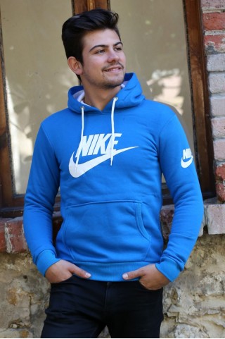 3 İplik Baskılı Turkuaz Sweat