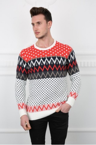 Desenli Kalın Mercan Kazak