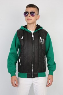 Üç İplik Kapşonlu Fermuarlı İçi Termal Erkek Çocuk Günlük Sweatshirt