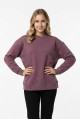 Kadın Şardonlu Bisiklet Yaka Oversize Günlük Rahat Kesim Sweatshirt