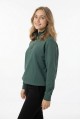 Kadın Yarım Fermuarlı Yuvarlak Yaka Günlük Rahat Kesim Sweatshirt