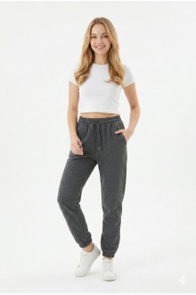 Kadın İki İplik Lastik Paçalı Rahat Kesim Cepli Günlük Spor Alt Eşofman