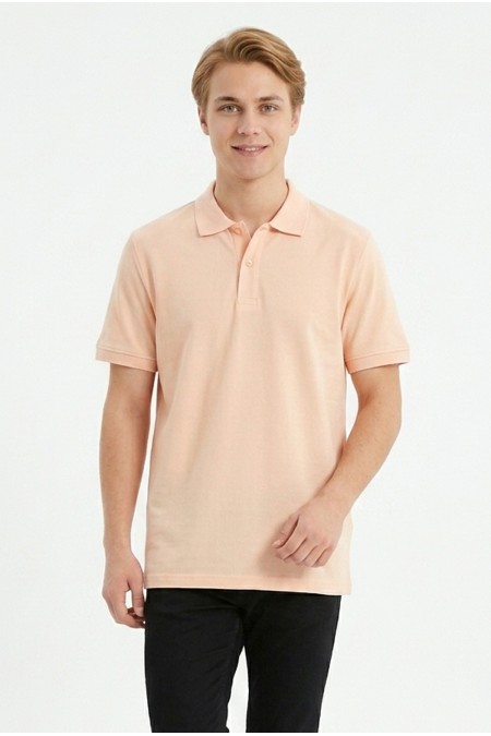 Erkek Basic Polo Yaka Kısa Kollu Slim Fit Pamuklu Örme Tişört