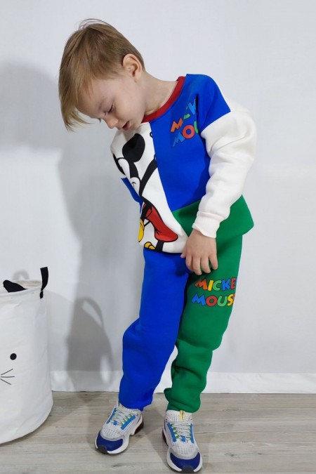 Üç İplik Şardonlu Baskılı Saks Takım 