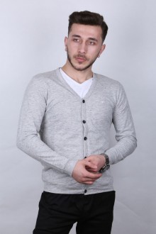 Düz Kırçıllı Düğmeli Erkek Günlük Hırka