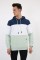 Üç Şardonlu Kapşonlu Parçalı Kanguru Cepli Erkek Günlük Sweatshirt