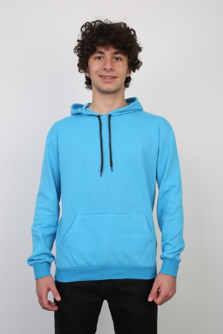 İki İplik Kapşonlu Cepli Sweat