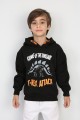 Üç İplik Şardonlu Baskılı Kapşonlu Erkek Çocuk Günlük Sweatshirt