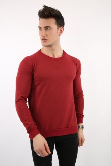 İki İplik Düz Sıfır Yaka Erkek Günlük Sweatshirt