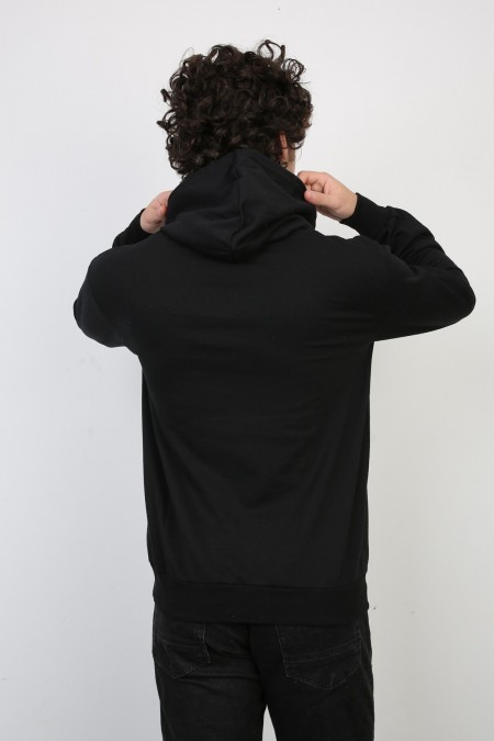 İki İplik Kapşonlu Cepli Sweat