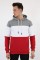 Üç Şardonlu Kapşonlu Parçalı Kanguru Cepli Erkek Günlük Sweatshirt