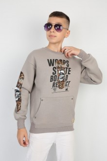 Üç İplik Şardonlu Baskılı Vizon Sweat