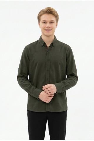 Erkek Armürlü Bengalin Kumaş Uzun Kollu Slim Fit Gömlek 