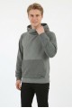 Erkek Üç İplik Şardonlu Kumaş Kapşonlu Kanguru Cepli Alttan Çıkmalı  Günlük Sweatshirt