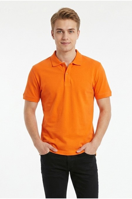 Erkek Basic Polo Yaka Kısa Kollu Slim Fit Pamuklu Örme Tişört