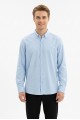 Erkek Armürlü Bengalin Kumaş Uzun Kollu Slim Fit Gömlek 