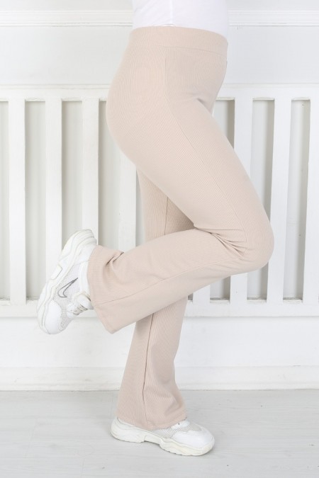 İspanyol Paça Birinci Kalite Fitilli Kumaş Vizon Tayt