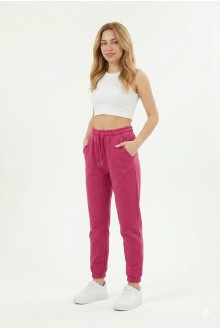 Kadın İki İplik Lastik Paçalı Rahat Kesim Cepli Günlük Spor Alt Eşofman