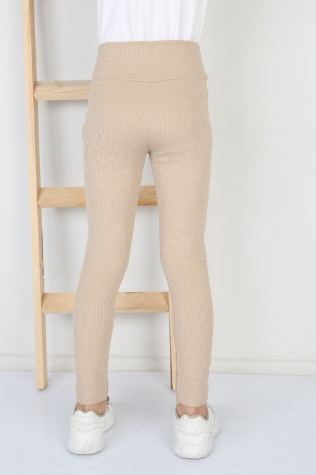 Fitilli Şardonlu Vizon Tayt 