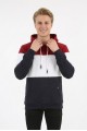 Erkek Üç İplik Şardonlu Kapüşonlu Parçalı Kanguru Cepli Günlük Sweatshirt