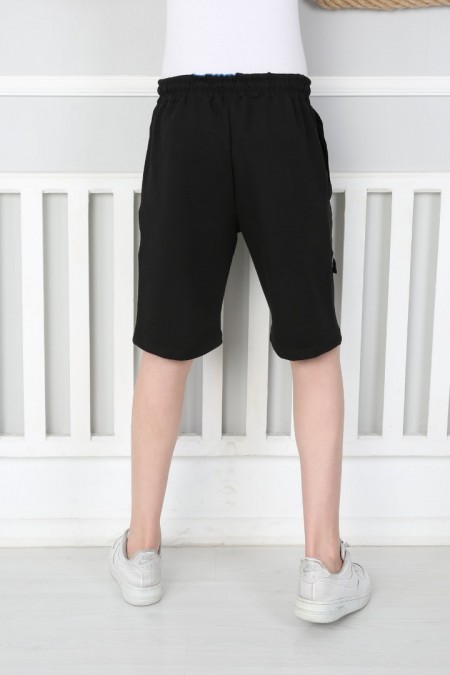 %100 Cotton Kumaş Cepli Siyah Saks Kapri