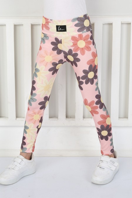 Şardonsuz Fitilli Kumaş Baskılı Tayt