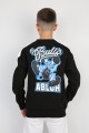 Üç İplik Şardonlu Arka Baskılı Erkek Çocuk Günlük Sweatshirt