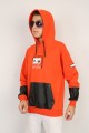 İki İplik Kapşonlu Baskılı Erkek Çocuk Günlük Sweatshirt