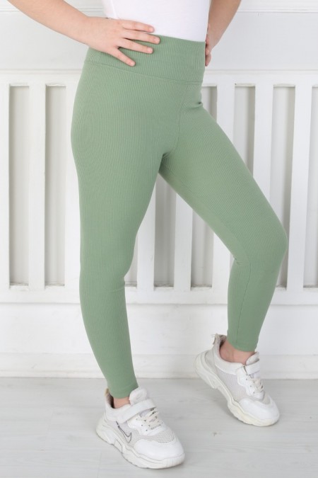 Dar Paça Birinci Kalite Fitilli Kumaş Yeşil Tayt