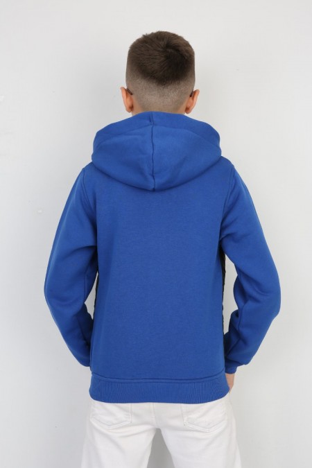 Üç İplik Kapşonlu Fermuarlı İçi Termal Erkek Çocuk Günlük Sweatshirt