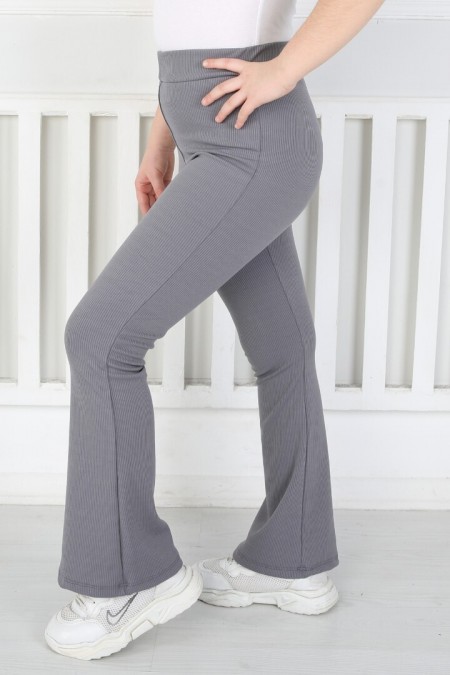 İspanyol Paça Birinci Kalite Fitilli Kumaş Antrasit Tayt