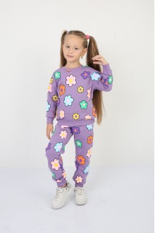 Üç İplik Şardonlu Yıldız Baskılı Kız Çocuk Günlük Takım