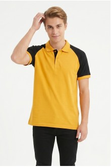 Erkek Reglan Kollu Polo Yaka Kısa Kollu Slim Fit Pamuklu Örme Tişört