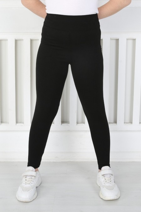 Dar Paça Birinci Kalite Fitilli Kumaş Siyah Tayt