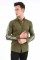 Erkek Slim Fit Kolu Çift Beyaz Şerit Detaylı Uzun Kollu Düğmeli Pamuklu Şık Gömlek