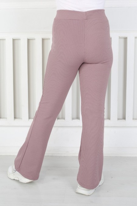 İspanyol Paça Birinci Kalite Fitilli Kumaş Mürdüm Tayt